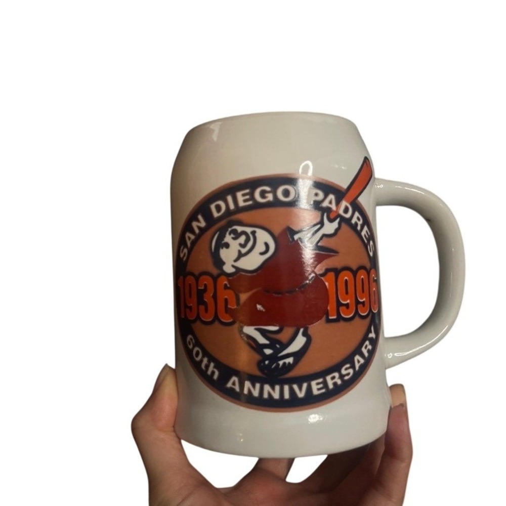 Vintage San Diego Padres 60th Anniversary 1936-1996 Ceramic Mug Sycuan Casino